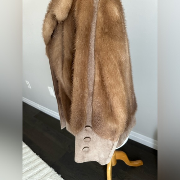 Cropped Vintage Fur/Suede Brown Jacket - Picture 4 of 6